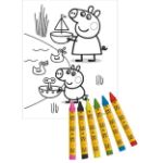 Kép Matrica szett kifestőkkel és zsírkrétákkal 500db Peppa malac